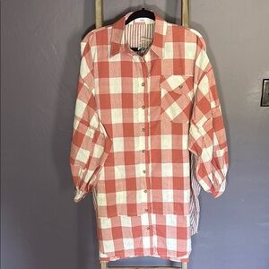 Talulah Oversized Gingham Button-Down Shirt
